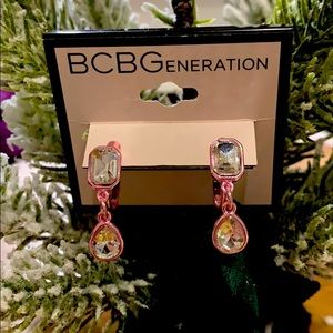 BCBGeneration Pink Mini Hoop with Gemstones